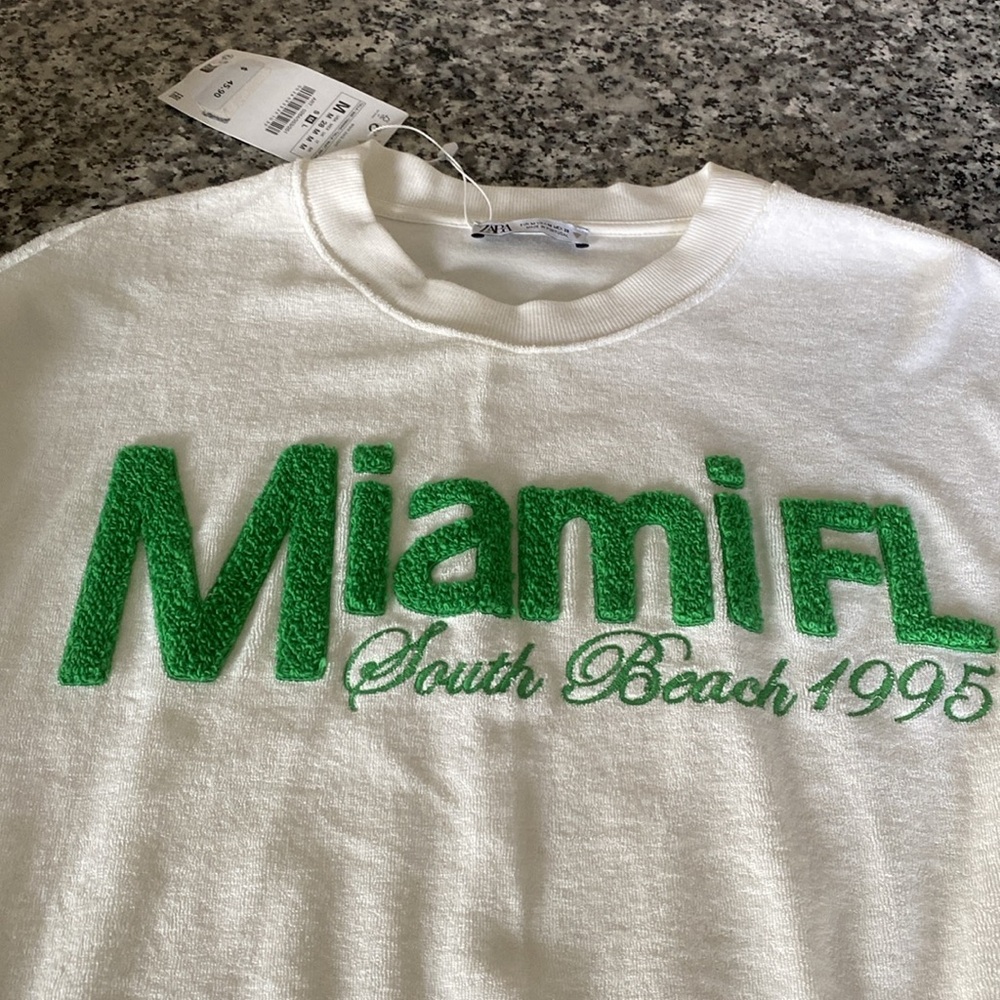 NWT ZARA MIAMI sweatshirt - Picture 4 of 6